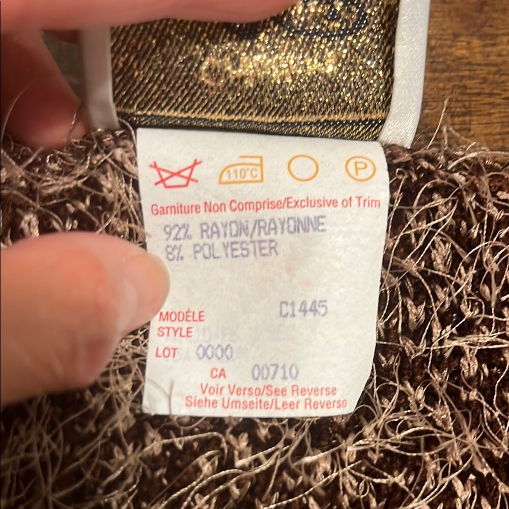 Joseph Ribkoff Textured Brown Open Back Tank Top - Picture 7 of 8
